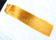 Gelbe Jungfrau-Menschenhaar-Erweiterungen, elegante Jungfrau-russische Haar-Einschlagfäden