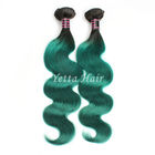 Zwei Ton wirkliche Ombre-Haar-Erweiterungen, grünen 14 - 24 Zoll-Jungfrau-Haar