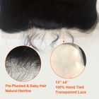 13 x 4 transparente Jungfrau-Haar-Erweiterungen der Spitze-100% brasilianische für junges Mädchen