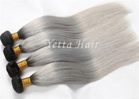 Silbernes Grau Ombre-Menschenhaar-Erweiterungs-unverarbeitetes gerades Jungfrau-Haar