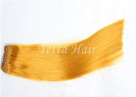 Gelbe Jungfrau-Menschenhaar-Erweiterungen, elegante Jungfrau-russische Haar-Einschlagfäden