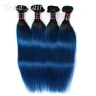 Gerade peruanische Dunkelheit wurzelt blaue Ombre-Menschenhaar-Erweiterungs-buntes Haar