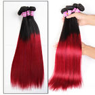 Weiches brasilianisches Jungfrau-Haar 7A Ombre 1B/rotes gerades Ombre-Haar 3 rollt für Erwachsenen zusammen