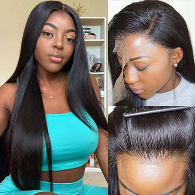 Brasilianische menschliche doppelte einschlag-HD-Spitze-Perücke mit dem Baby-Haar